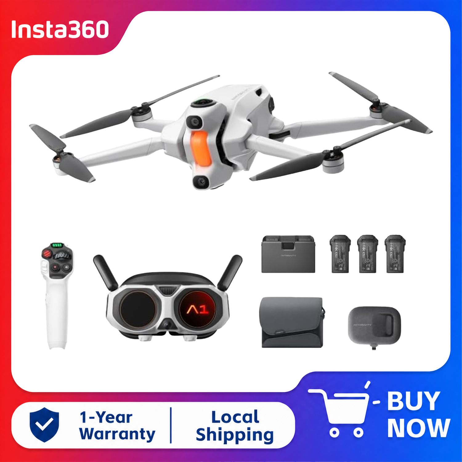 حزمة Insta360 Antigravity A1 E - مراجعة Drone Gimbal For Insta360 وسعره